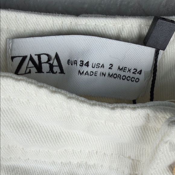 NWT Zara Women's Cream Wide Leg Cotton Pants, Size 2 - Picture 2 of 9